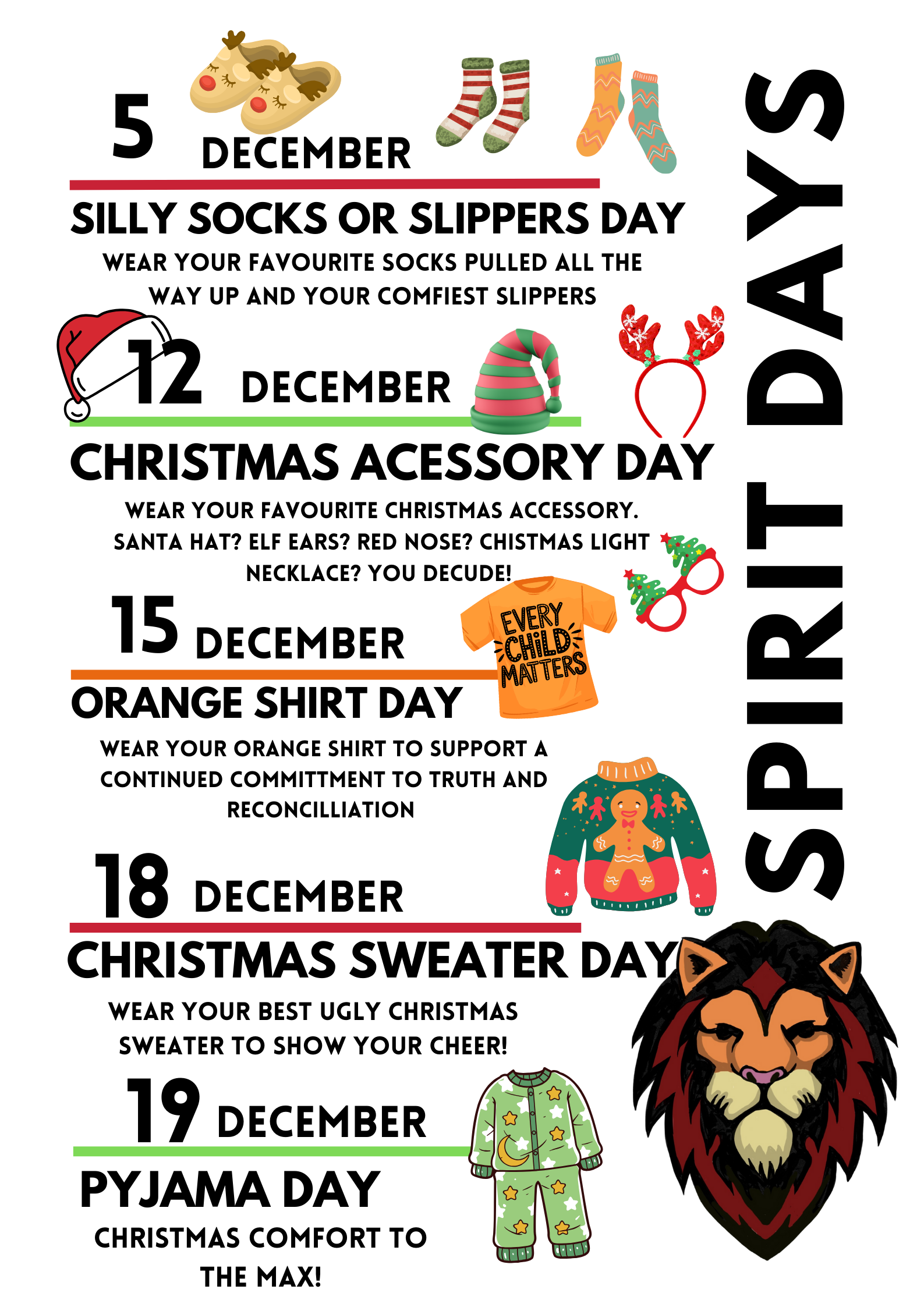 December Spirit Days!