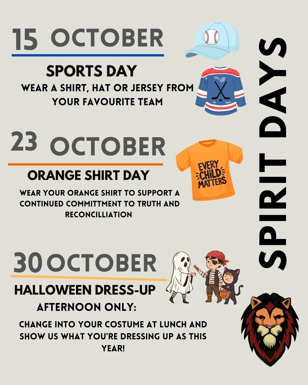October Spirit Days!