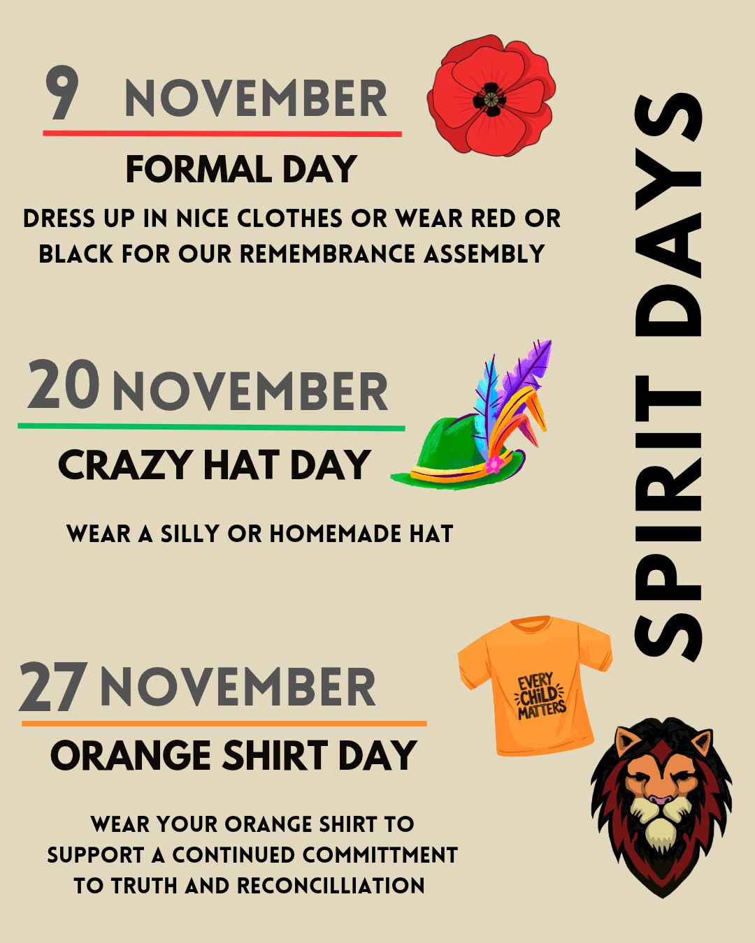 November Spirit Days!